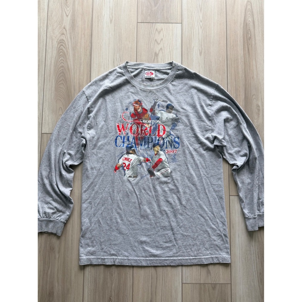 2007 Vintage Coed Sportswear Boston World Champions T-Shirt Men Large Gray MLB